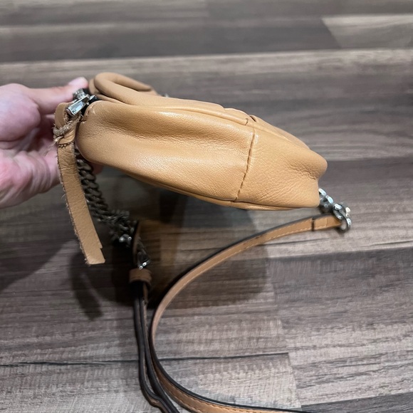 AIMEE KESTENBERG Tamitha Phone Beige Tan Leather Crossbody Bag with Chain Strap - Picture 4 of 13